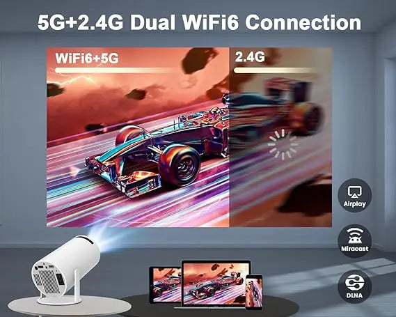 Projector MAGCUBIC 4K 1080P Support, Portable Projector WiFi6 BT 5.0 Android 11, Smart Projector Auto Horizontal Correction,180°Rotatable Outdoor Movie Projector Compatible with Phone