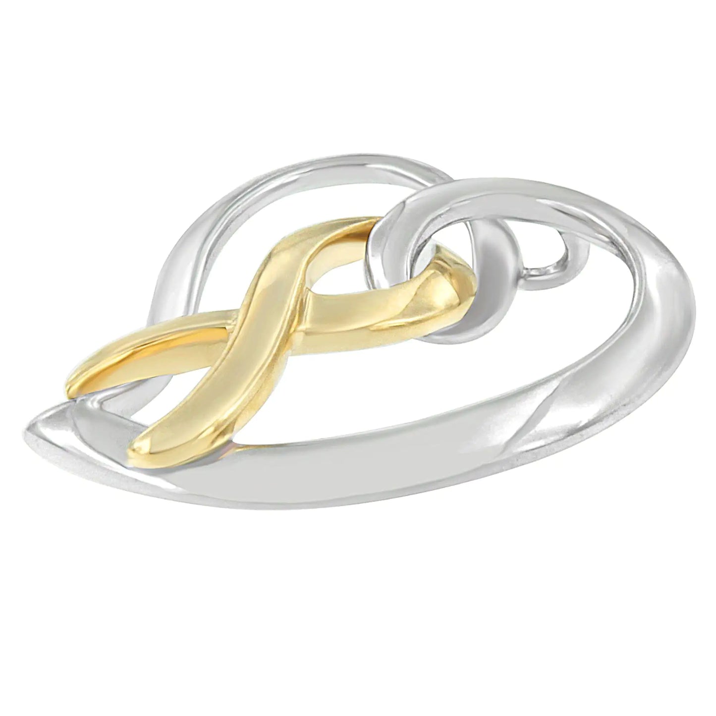 14K guld och silver hjärta rosett hänge halsband