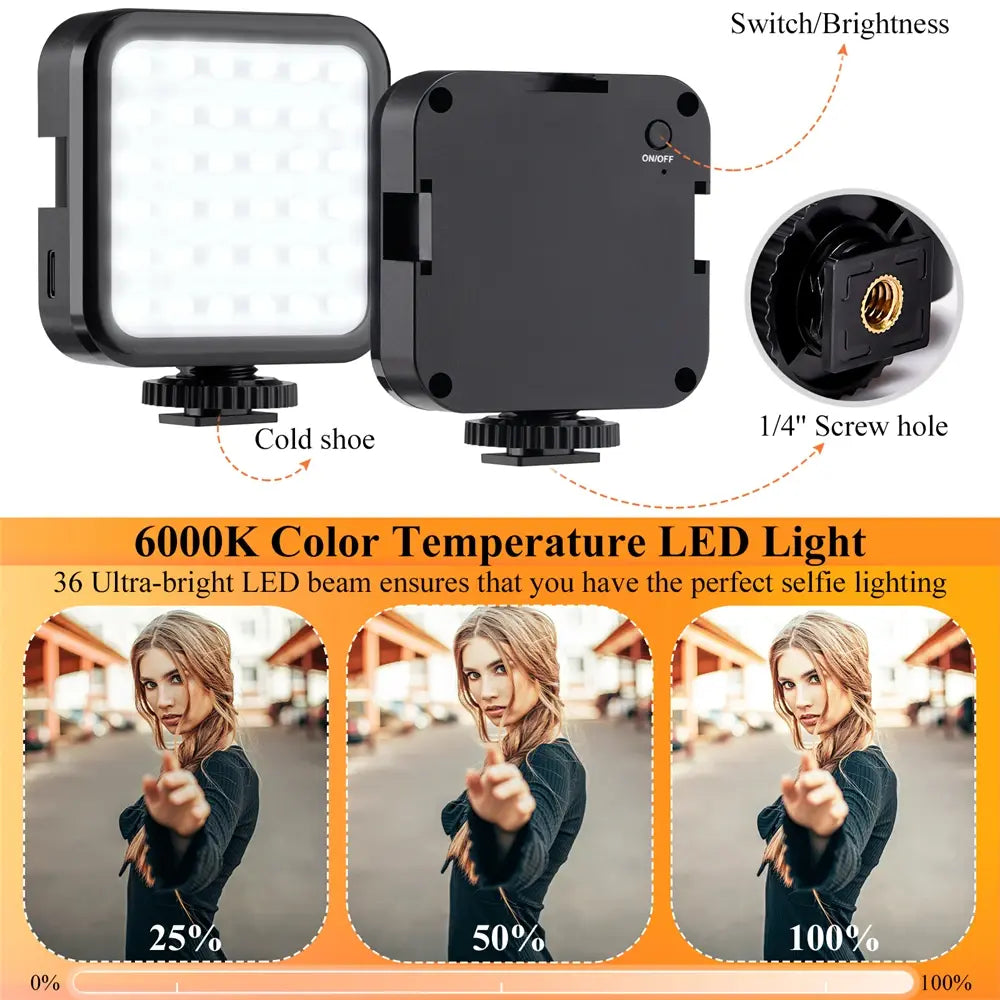 Vlogging Kit Smartphone Camera Video Vlogging Kit för iPhone/Android med ljus + mikrofon + stativ + telefonhållare för vloggning/YouTube/Tiktok/Facebook/Kamera
