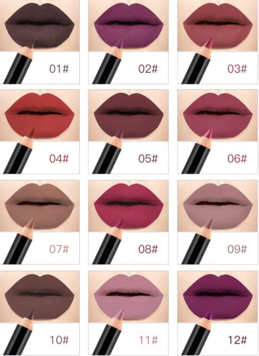 Ktouler Mattes Lipliner-Stift-Set – 12