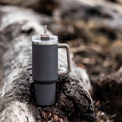 Quenchery 40 oz Tumbler With Handle Insulated Mug With Straw Lids Stainless Steel Coffee Thermos Cup In-Car Vacuum Bottle