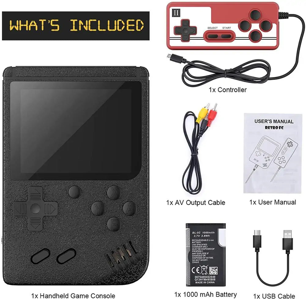 Tragbare Retro-Handheld-Spielekonsole 400-in-1, mit 3,0-Zoll-LCD-Bildschirm, TV-Unterstützung