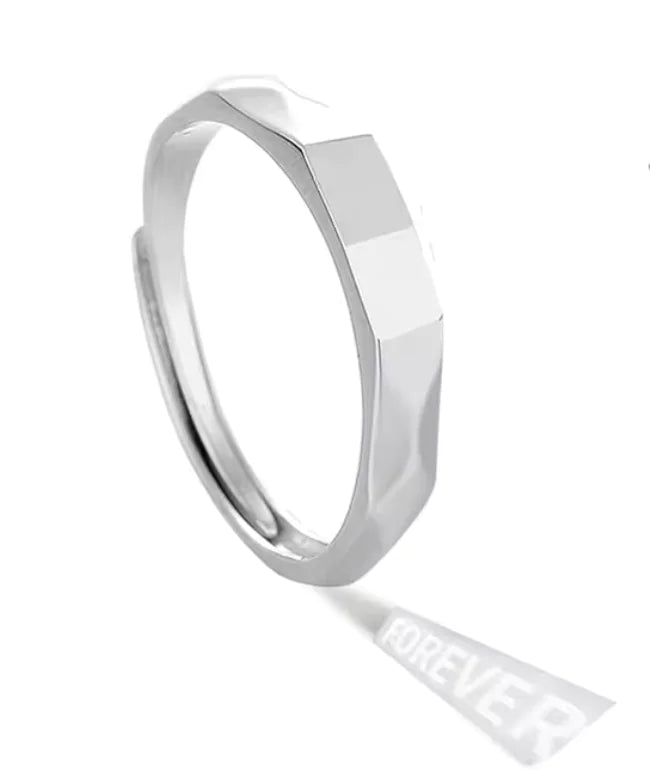 Verstellbarer Verlobungsring aus 925er Sterlingsilber – „Ich liebe dich“-Projektions-Verlobungsring für Paare