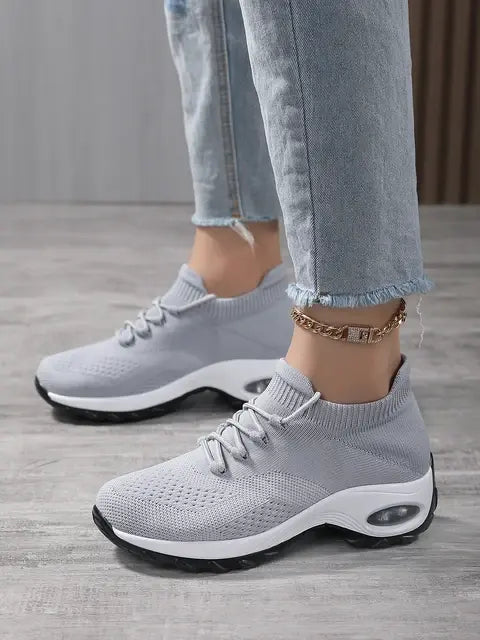 Dam Sneakers Walking Skor Lace-On Sock