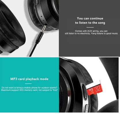 Super Bass Drahtlose Bluetooth Kopfhörer Faltbare Stereo Ohrhörer Headsets Mic