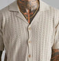 Herren Top Strickknopf Kurzarm