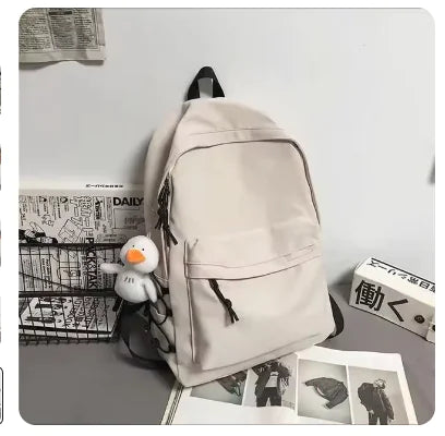 Schlichter Laptop-Rucksack aus Nylon mit großem Fassungsvermögen für Damen