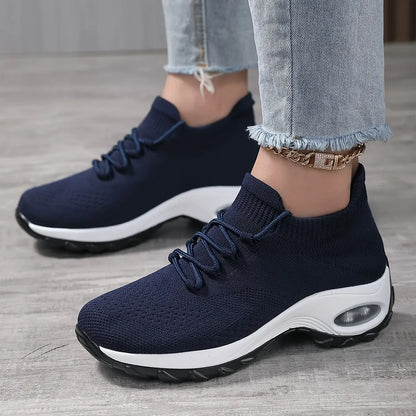 Dam Sneakers Walking Skor Lace-On Sock