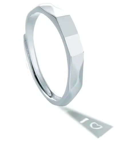 Verstellbarer Verlobungsring aus 925er Sterlingsilber – „Ich liebe dich“-Projektions-Verlobungsring für Paare
