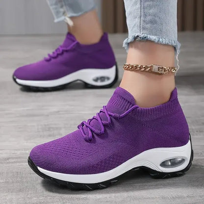 Dam Sneakers Walking Skor Lace-On Sock