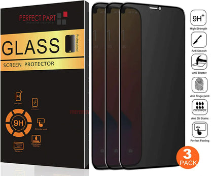 Displayschutz aus gehärtetem Glas, 3er-Pack für iPhone 15 14 13 12 11 Pro Max, Privatsphäre