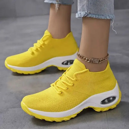 Dam Sneakers Walking Skor Lace-On Sock