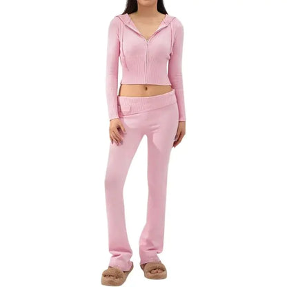 Frühlingsgestrickte zweiteilige Sets für Damen