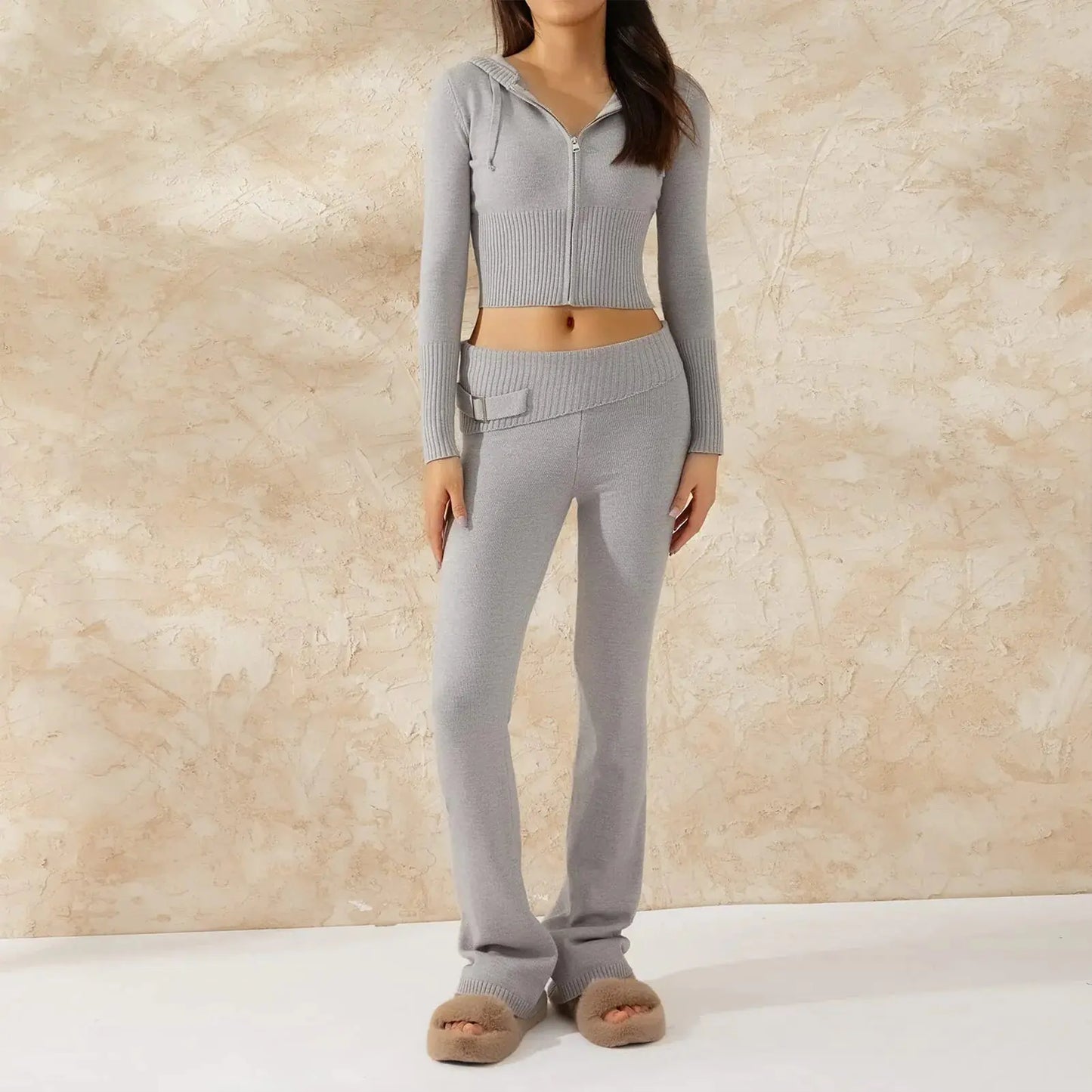 Frühlingsgestrickte zweiteilige Sets für Damen