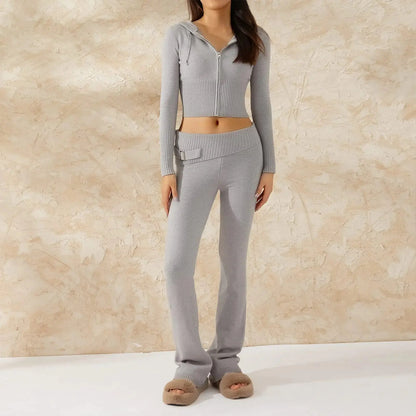 Frühlingsgestrickte zweiteilige Sets für Damen