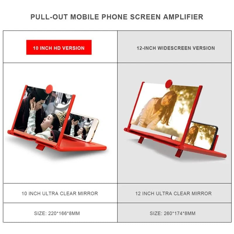Handy-Bildschirmverstärker 3D HD, mit verstellbarem Ständer