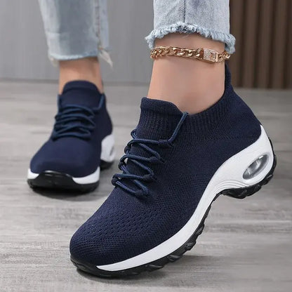 Dam Sneakers Walking Skor Lace-On Sock