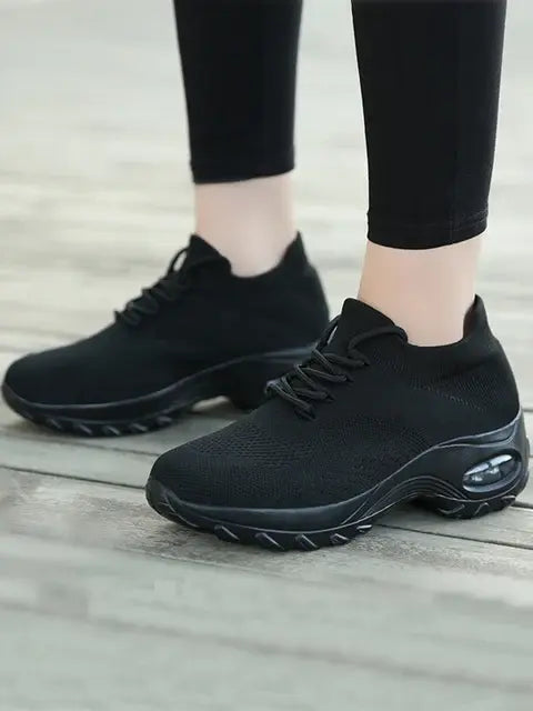 Dam Sneakers Walking Skor Lace-On Sock