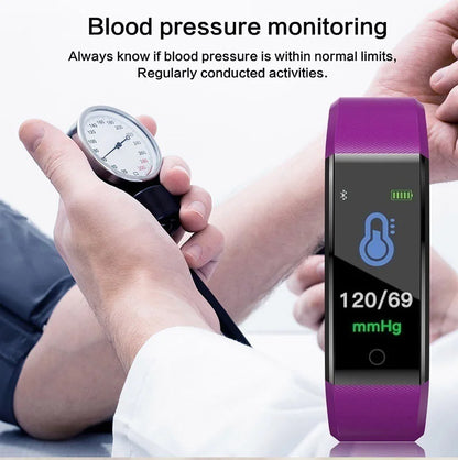 Fitness Smart Watch Aktivitätstracker Herzfrequenz für Frauen Männer Sauerstoff Blutdruckmessgerät