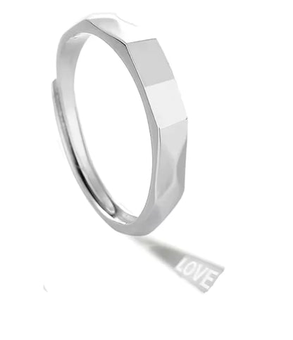 Verstellbarer Verlobungsring aus 925er Sterlingsilber – „Ich liebe dich“-Projektions-Verlobungsring für Paare