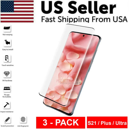 3er-Pack – Für Samsung Galaxy S21 PLUS ULTRA Displayschutz aus gehärtetem Glas, klar