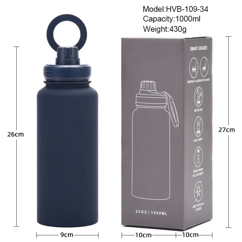 Isolierte Wasserflasche mit Telefonhalter