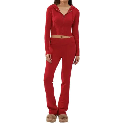 Frühlingsgestrickte zweiteilige Sets für Damen