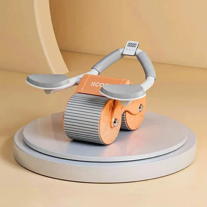 Neues Bauchmuskel-Roller-Rad mit Timer und Kniematte, automatisches Rückfederungs-Bauchmuskel-Rad mit Ellenbogenstütze, Bauchmuskel-Trainingsgerät zur Stärkung der Rumpfmuskulatur, Bauchmuskel-Trainingsroller für Frauen und Männer