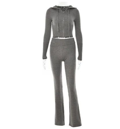 Frühlingsgestrickte zweiteilige Sets für Damen