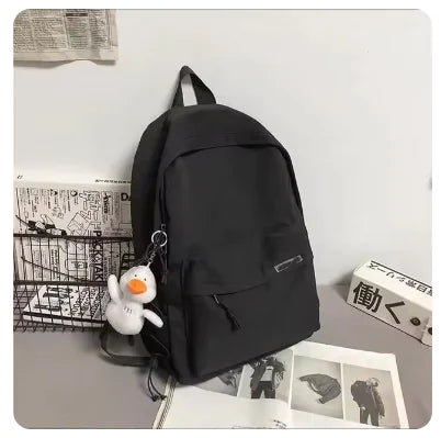 Schlichter Laptop-Rucksack aus Nylon mit großem Fassungsvermögen für Damen
