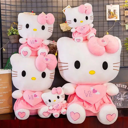 Kawaii Kitty Jumbo Rosa Herz Plüsch