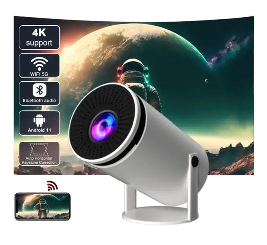 4K Projektor WiFi Bluetooth HY300-SUPER Tragbarer Projektor mit Android 11 (NEU 2024)