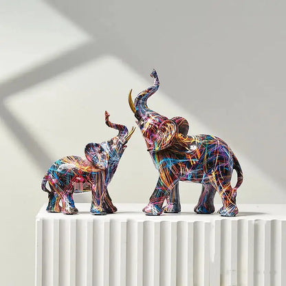 Chromapachy Graffiti Bunte Elefantenskulptur