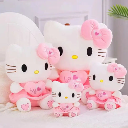 Kawaii Kitty Jumbo Rosa Herz Plüsch