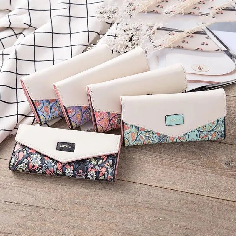 Mode Frauen Leder Umschlag Kupplung Brieftasche Lange Karte Halter Geldbörse Tasche Handtasche