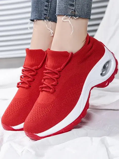 Dam Sneakers Walking Skor Lace-On Sock