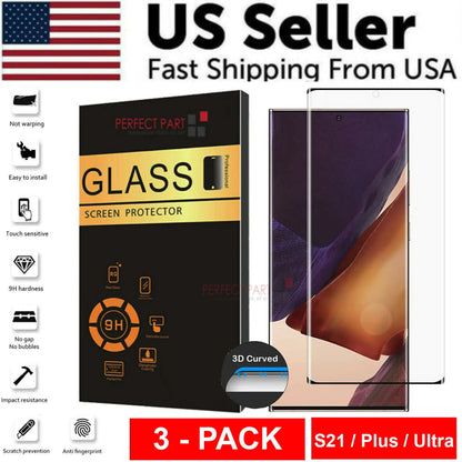 3er-Pack – Für Samsung Galaxy S21 PLUS ULTRA Displayschutz aus gehärtetem Glas, klar