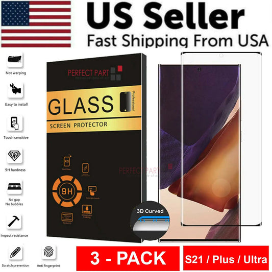 3er-Pack – Für Samsung Galaxy S21 PLUS ULTRA Displayschutz aus gehärtetem Glas, klar