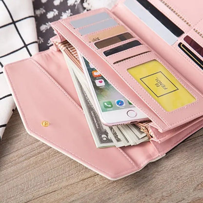 Mode Frauen Leder Umschlag Kupplung Brieftasche Lange Karte Halter Geldbörse Tasche Handtasche