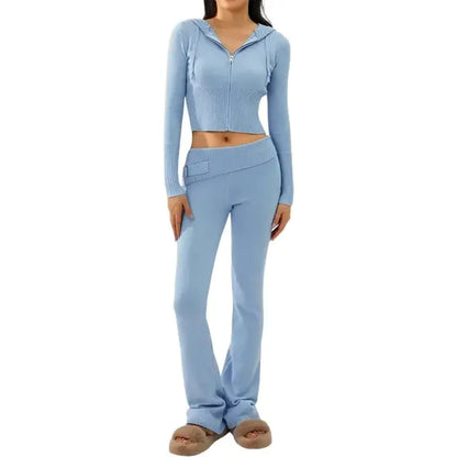 Frühlingsgestrickte zweiteilige Sets für Damen
