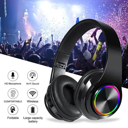 Super Bass Drahtlose Bluetooth Kopfhörer Faltbare Stereo Ohrhörer Headsets Mic