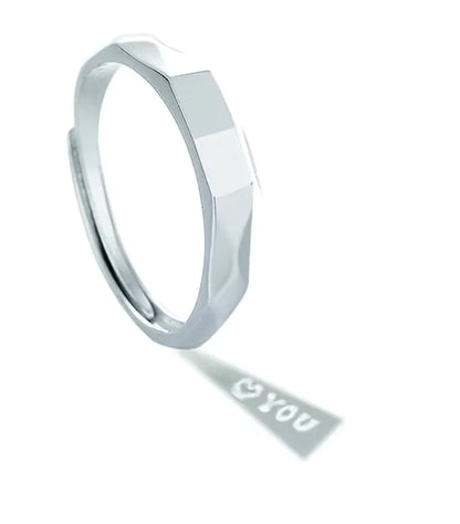 Verstellbarer Verlobungsring aus 925er Sterlingsilber – „Ich liebe dich“-Projektions-Verlobungsring für Paare
