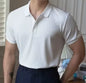 Lässiges, geripptes Strick-Poloshirt für Herren