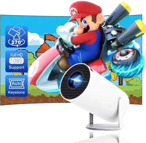 Projector MAGCUBIC 4K 1080P Support, Portable Projector WiFi6 BT 5.0 Android 11, Smart Projector Auto Horizontal Correction,180°Rotatable Outdoor Movie Projector Compatible with Phone